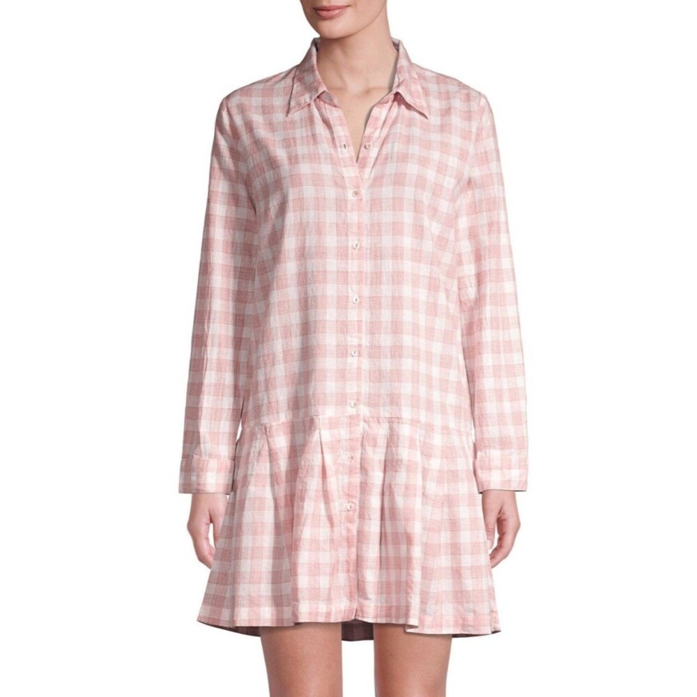 Roller Rabbit Dacia Pink & White Shirt Dress Size Large
